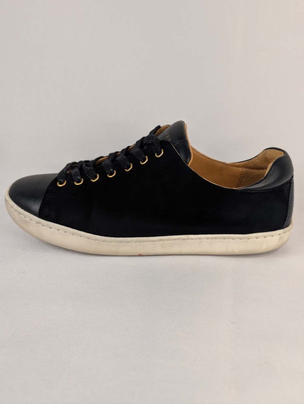 Sezane Jack Trainers Sneakers Black Suede Leather Size 37 US 6 Womens